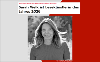 Autorin Sarah Welk ist Lesekünstlerin des Jahres 2026